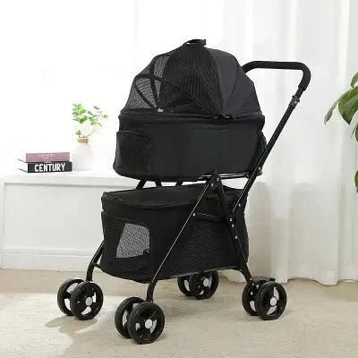 Poussette pour Chien - PetStroller™ - Noir - Chien en vadrouille
