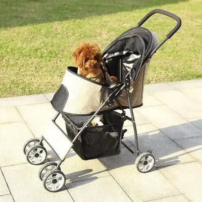 Poussette pour Chien - PetStroller™ - Beige - Chien en vadrouille