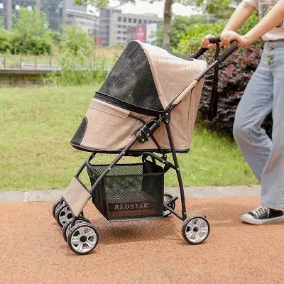 Poussette pour Chien - PetStroller™ - Beige - Chien en vadrouille