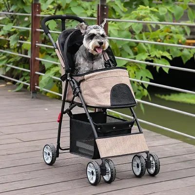 Poussette pour Chien - PetStroller™ - Beige - Chien en vadrouille