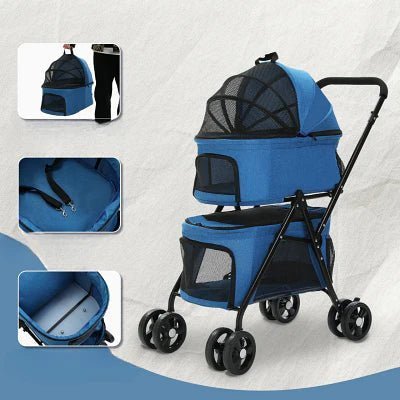 Poussette pour Chien - PetStroller™ - Bleu - Chien en vadrouille