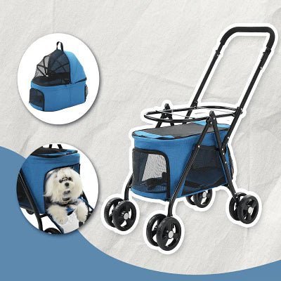 Poussette pour Chien - PetStroller™ - Bleu - Chien en vadrouille