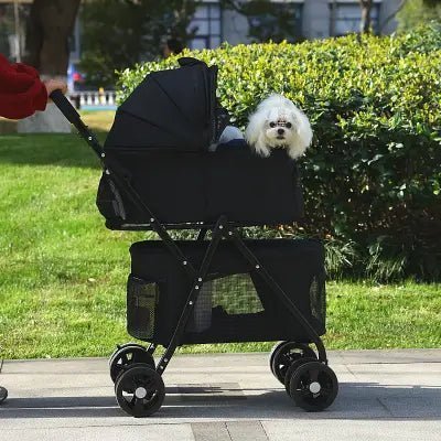 Poussette pour Chien - PetStroller™ - Noir - Chien en vadrouille