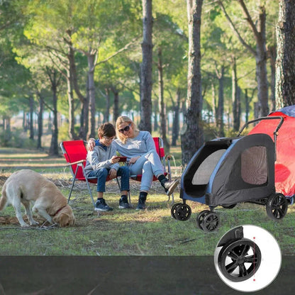 Poussette pour Chien - StrollyPet™ - Bleu - Chien en vadrouille