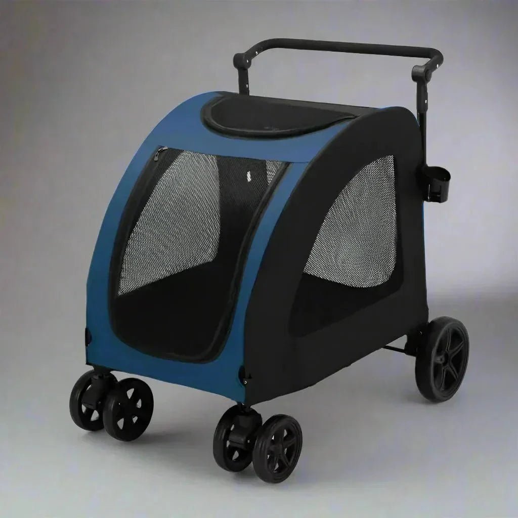 Poussette pour Chien - StrollyPet™ - Bleu - Chien en vadrouille