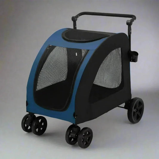 Poussette pour Chien - StrollyPet™ - Bleu - Chien en vadrouille