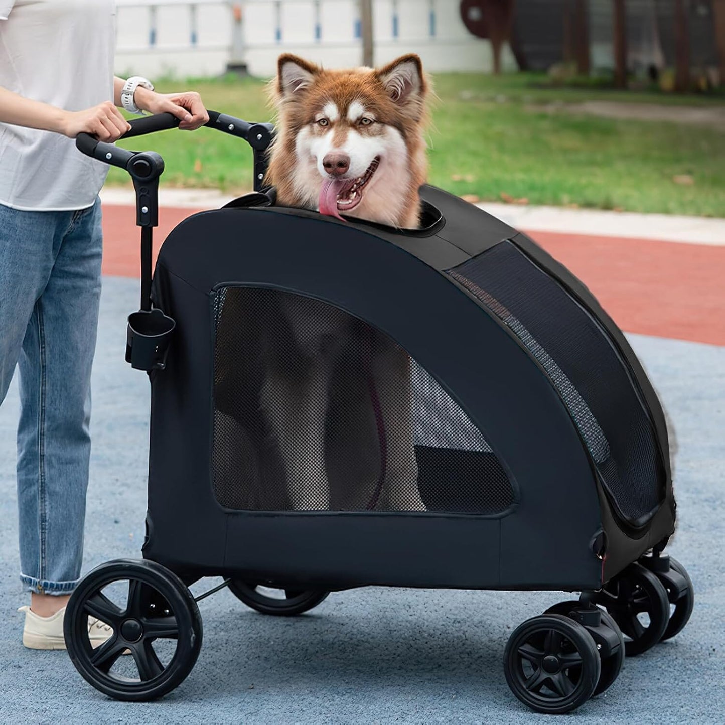 Poussette pour Chien - StrollyPet™ - Noir - Chien en vadrouille