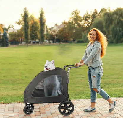Poussette pour Chien - StrollyPet™ - Noir - Chien en vadrouille