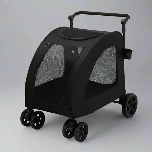 Poussette pour Chien - StrollyPet™ - Noir - Chien en vadrouille