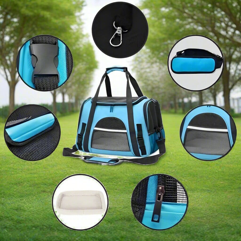 Sac de Transport pour Chien - DogCarrierBag™ - Bleu - Chien en vadrouille