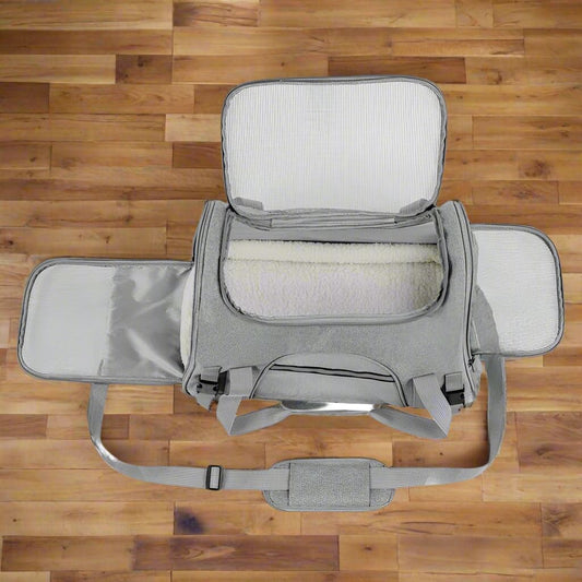 Sac de Transport pour Chien - DogCarrierBag™ - Gris - Chien en vadrouille