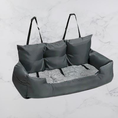 SIEGE AUTO POUR CHIEN - CarrierTravelDog™ - Gris - Chien en vadrouille